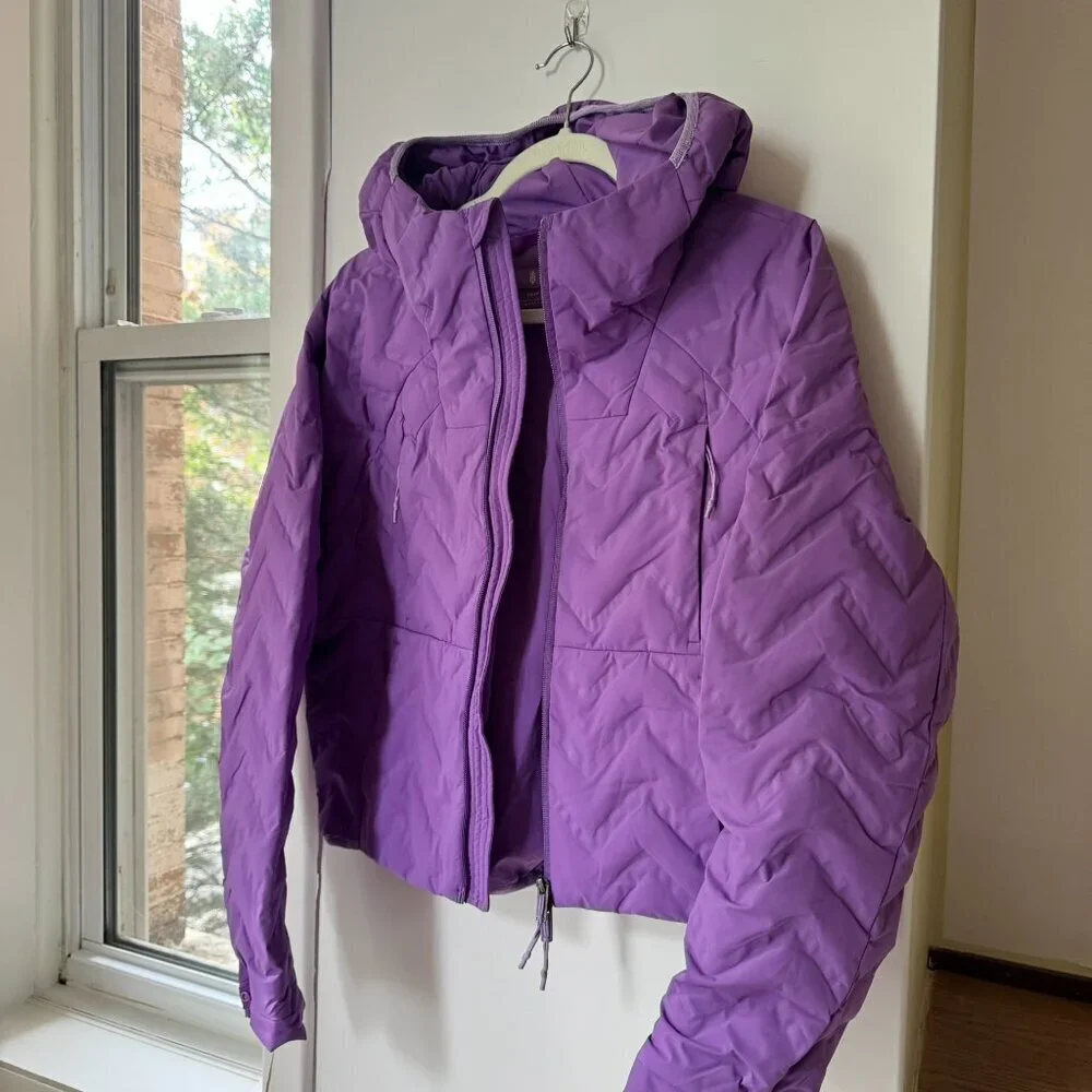 New Free People Movement Packable Puffer Jacket Purple Wavy XS
